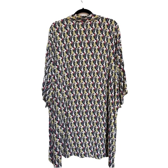 FLAX Designs Dress Tunic 3G 24-26 Art Deco Rayon Thinking Tropics Boho Novelty - Picture 9 of 16